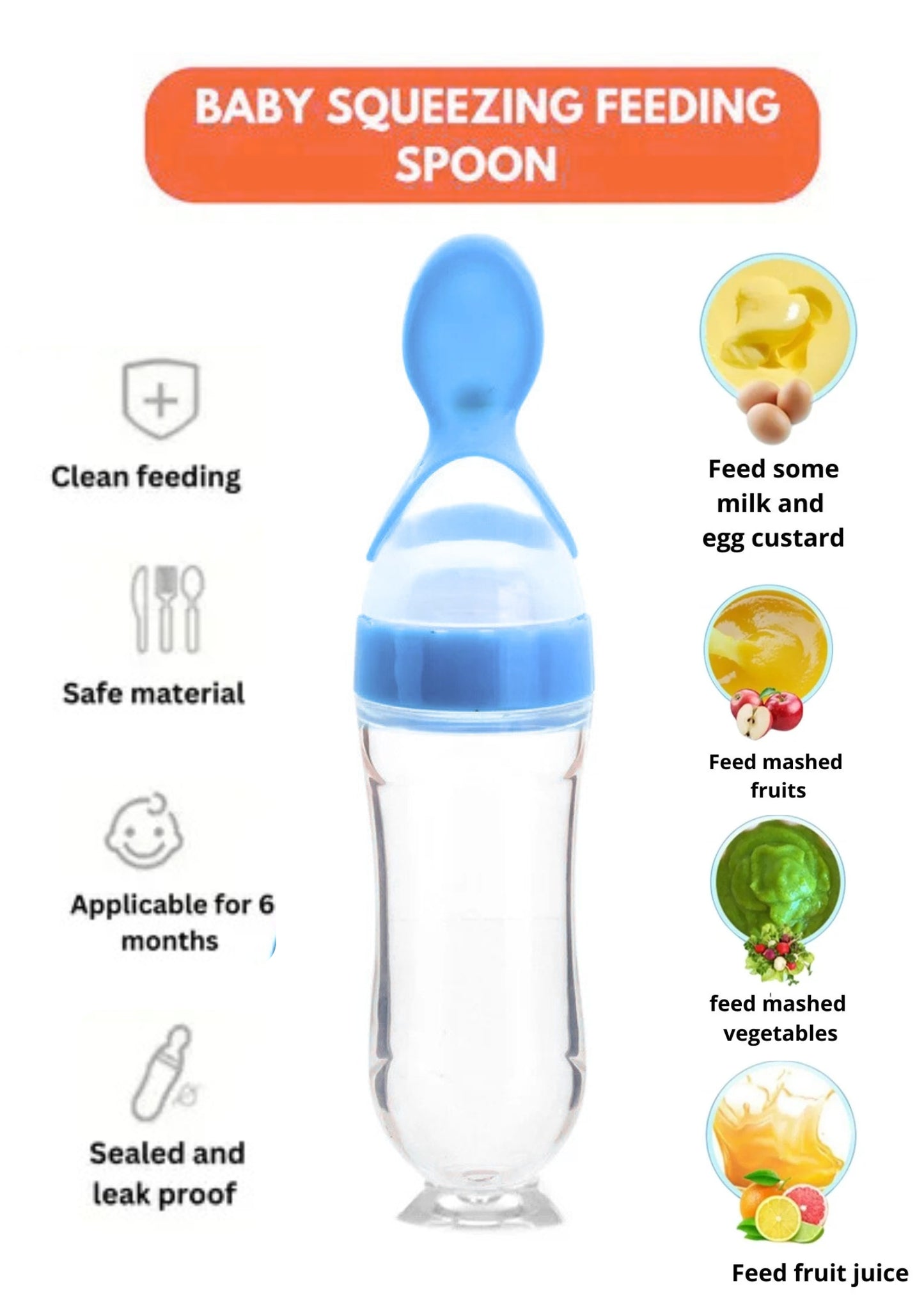 MADCare Silicone Spoon Feeder, Anti‑Choke Soft Spoon + Free Fruit Pacifier