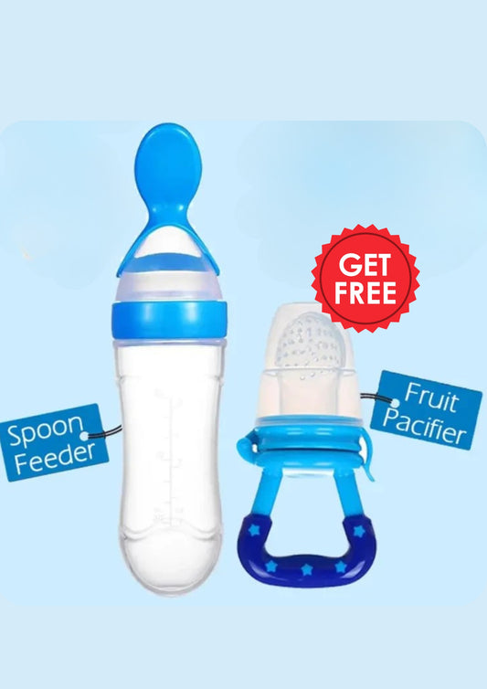 MADCare Silicone Spoon Feeder, Anti‑Choke Soft Spoon + Free Fruit Pacifier