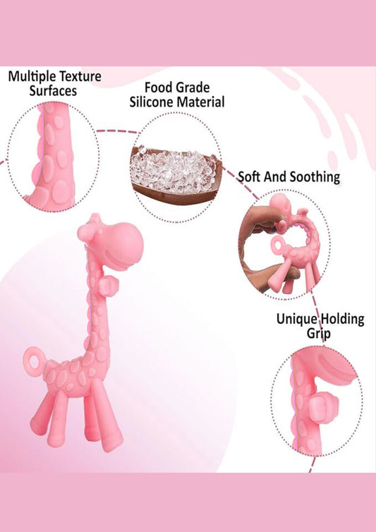 MADCare Silicone Giraffe Teether – BPA‑Free, Soft & Safe | With FREE Fruit Pacifier