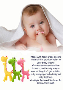 MADCare Silicone Giraffe Teether – BPA‑Free, Soft & Safe | With FREE Fruit Pacifier